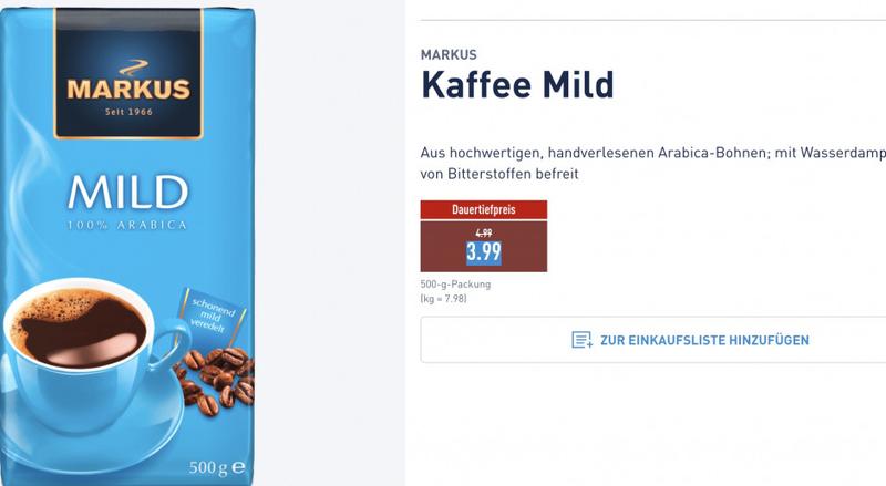 Ceny kawy w Niemczech